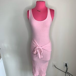 Baby Pink bodycon tie dress